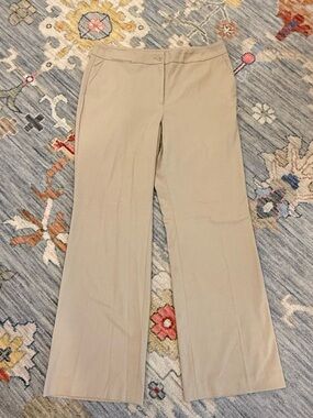 Talbots Heritage Wide Leg Trouser Pant Khaki size 14 regular work dress wear